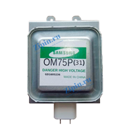 Магнетрон 1000 W для микроволновых (СВЧ) печей Samsung OM75P(31) MTMN, OM75P(31)ESGN, OM75P31, MA0338W, MCW352SA